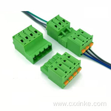 AWG 24 to 12 cable spring type pluggable male and female terminal block